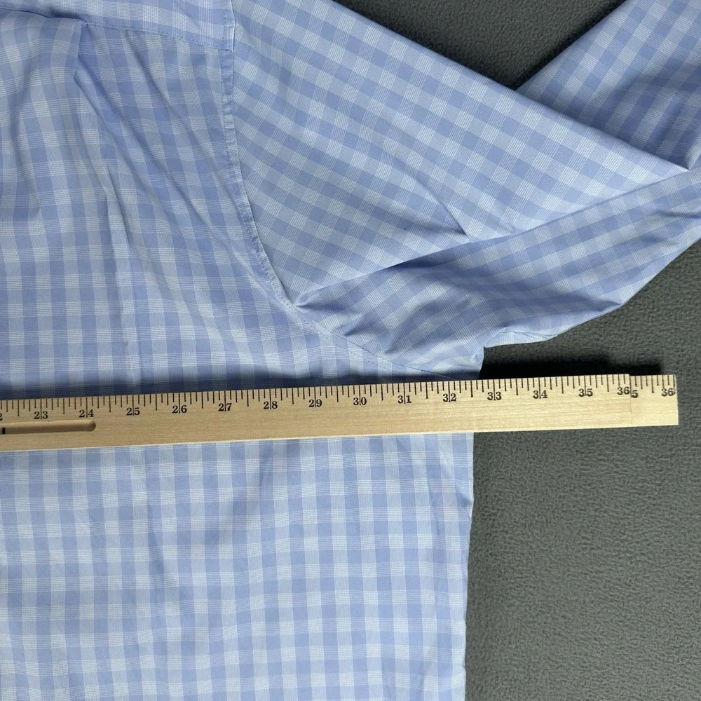 Jos A Bank Shirt Mens 4XLT Blue White Tailored Fit Travel Tech Performance New